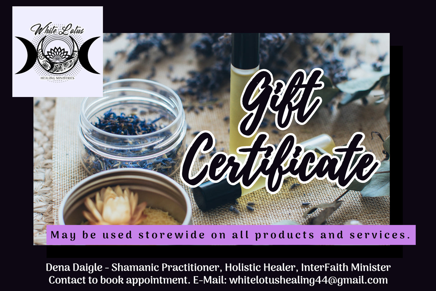 White Lotus Healing Ministries Gift Certificate